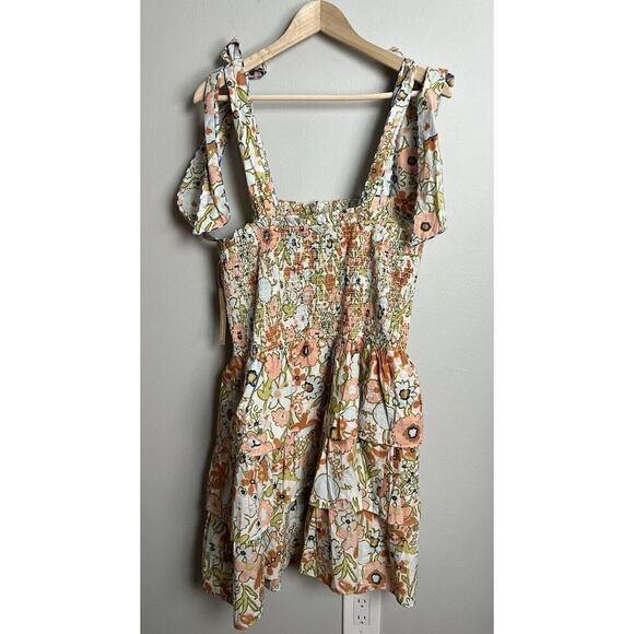 NWT Cleobella Tamara Mini Dress Retro Floral Size XL 100% Organic Cotton Women’s - Picture 3 of 11